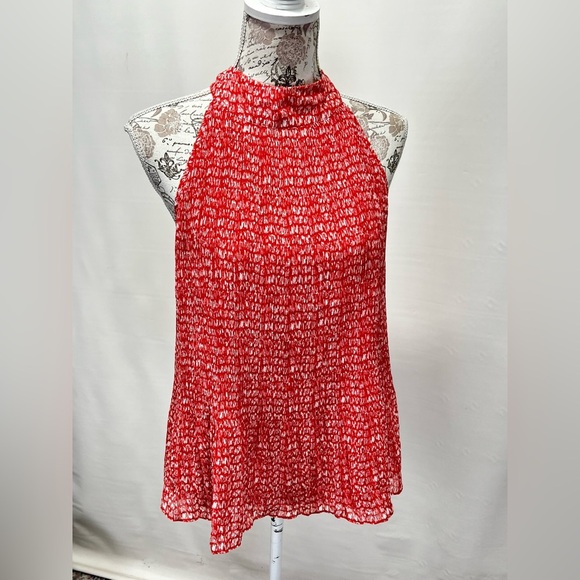 Cherry red and white MAX STUDIO halter top, size L. - Picture 8 of 14